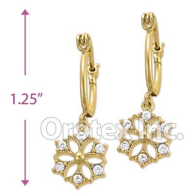 EL 288 Gold Layered CZ Long Earrings